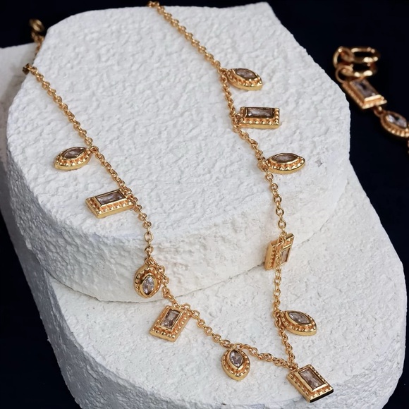 NWOT Julie Vos Baguette CZ Necklace